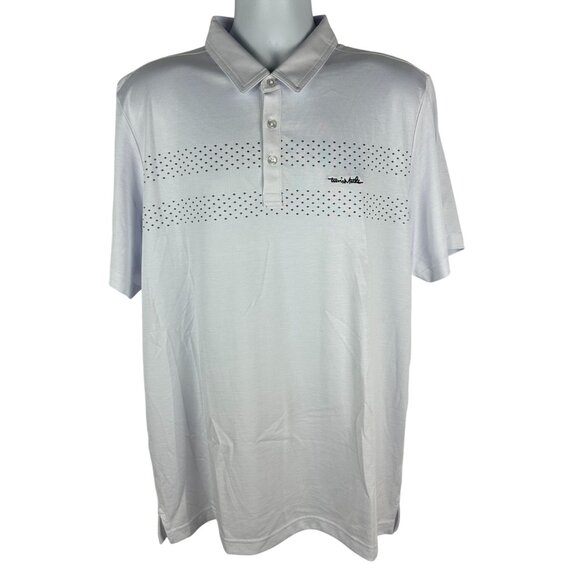 Travis Mathew Mens XL White Pima Cotton & Polyester Polo Shirt Button Closure - Picture 1 of 9